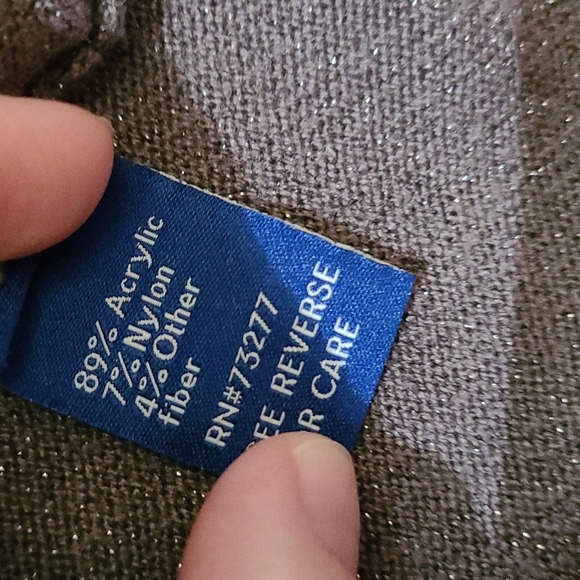 APT 9 slate gray shimmer long sweater tunic L slit - Picture 6 of 8